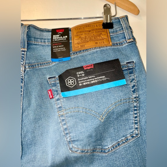 RARE LEVI’S 505 Cool Regular Cropped Denim Jeans - Picture 3 of 8